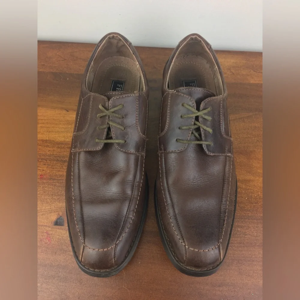 Fratelli Select Men’s Dress Shoes Almond Toe Size 9M Brown Genuine Leather.